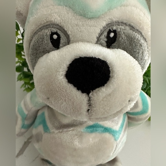 Little Miracles Blue Grey Plush Teddy Bear Stuffed Animal Rattle Baby Toddler - Picture 4 of 7